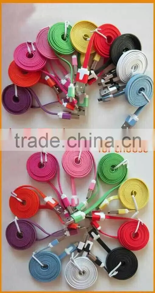 colorful flat noodle usb data cable for charging and transmit wholesale price hight quality