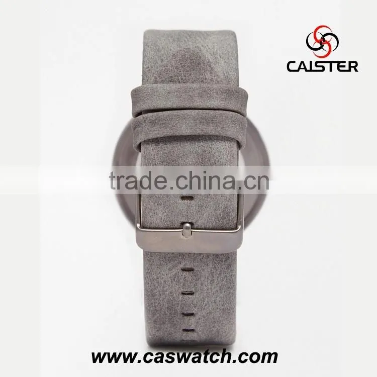 2016 hot fashion round case men's watch, quartz movement leather watch on Alibaba, custom made delicate western wristwatch