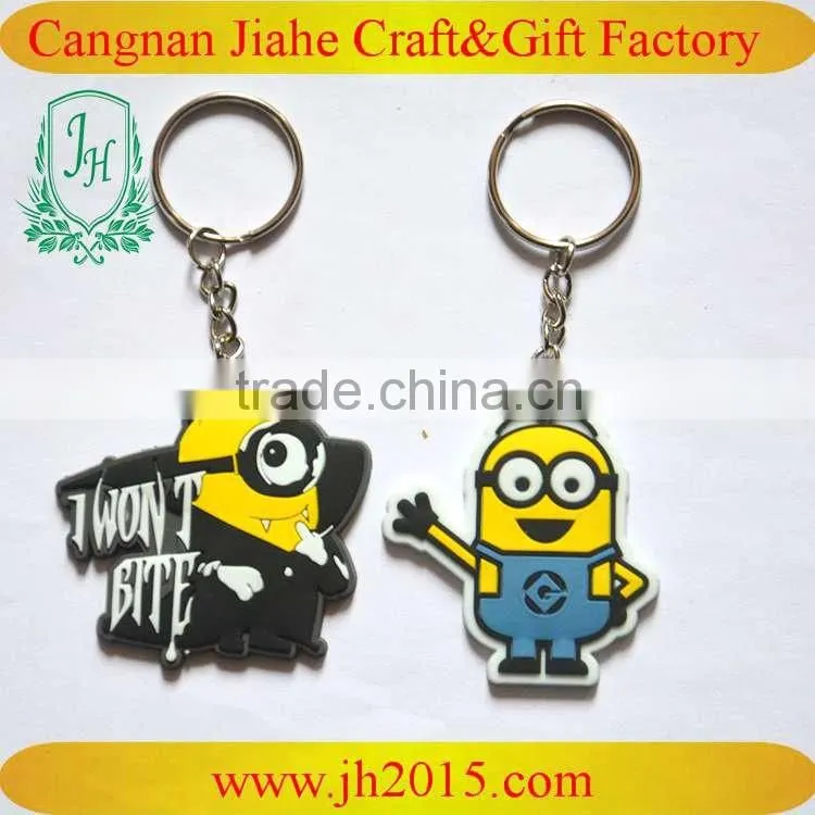 High quality cartoon keyring custom rubber soft pvc keychain
