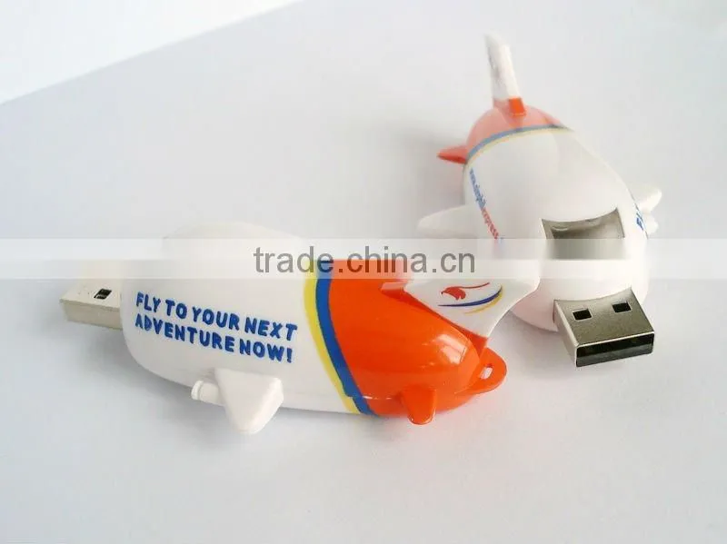 plane shape usb flash drive with color box
