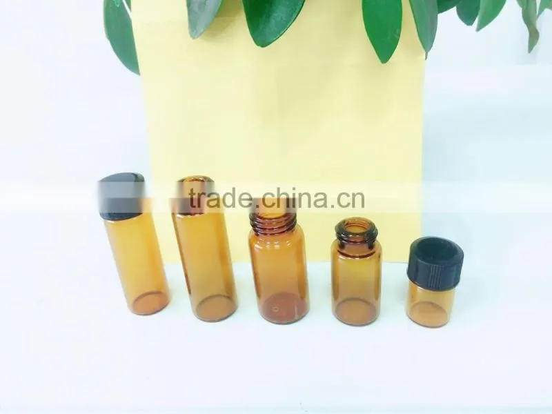 10ml/20ml/30ml amber glass vial with black cap