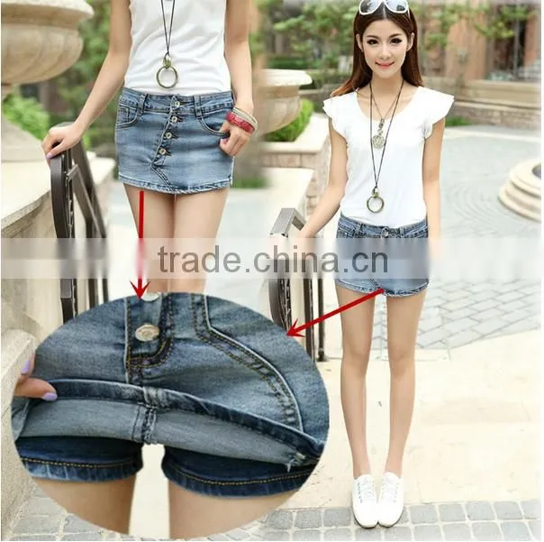 women Shorts Skirts Summer casual denim shorts women Jeans Vintage Single Breasted female sexy Skorts skirt