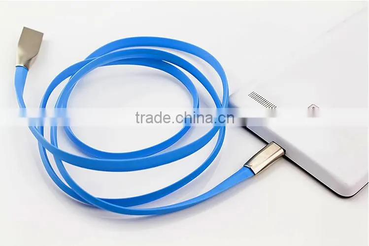 For iPhone USB Charger Cable Flat Zinc Alloy USB Cable New Premium