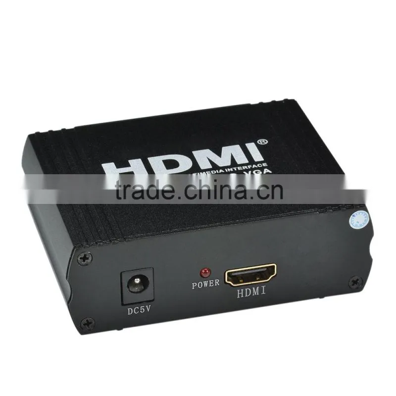 HDMI to VGA Converter Supported 1080p / 3.5mm / DC Port - Black