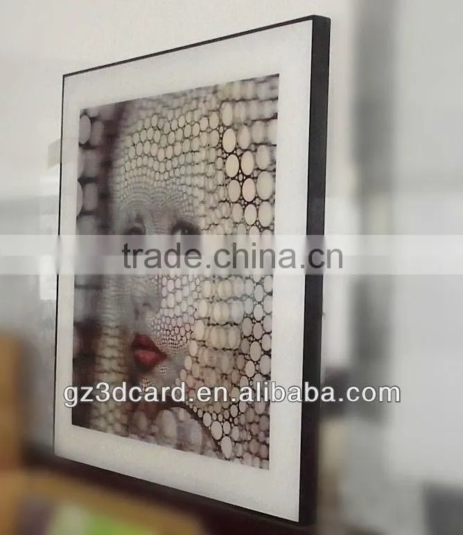 PS lenticular 3D framed Picture of strong effect