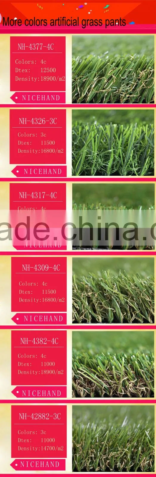 Artificial onion grass for football and soccer playgound