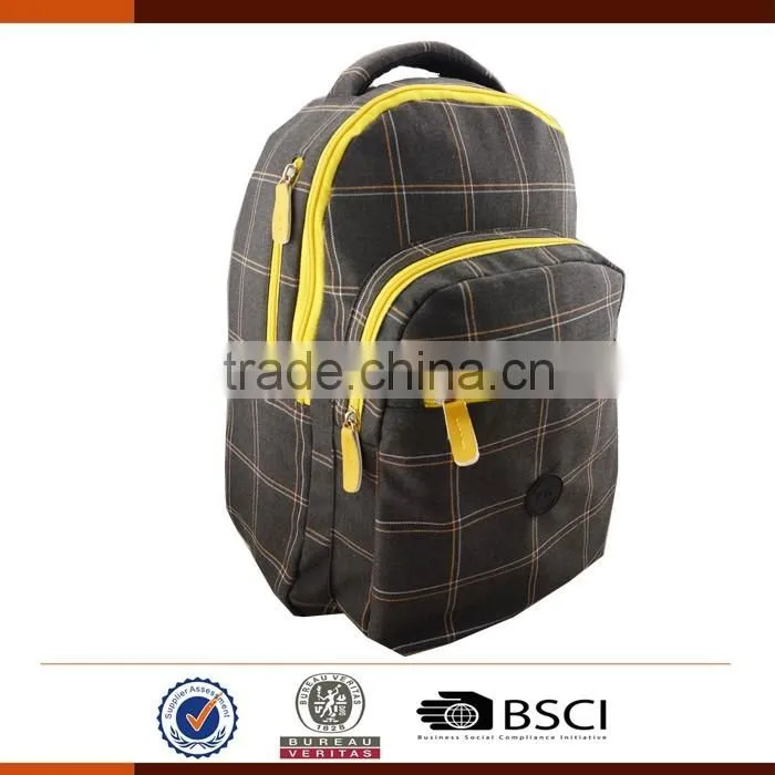 Fashion Plaid Laptop Backpack With Laptop Compartment