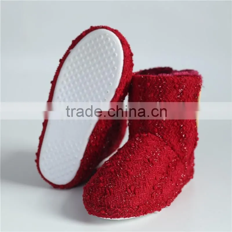 Ladies slipper boots with button