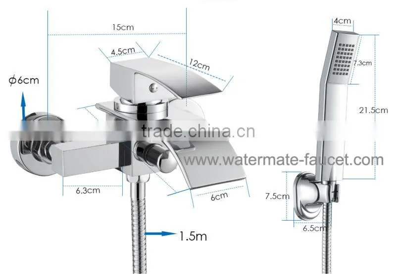brass waterfall bath shower faucet