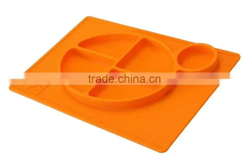 BPA Free Custom Baby Kids Silicone Placemat Plates