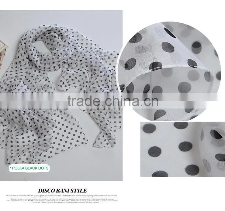 Lady's Customized Polyester Silk Like Soft Handfeel Chiffon Printed Long Scarf Shawl Wraps Sarong