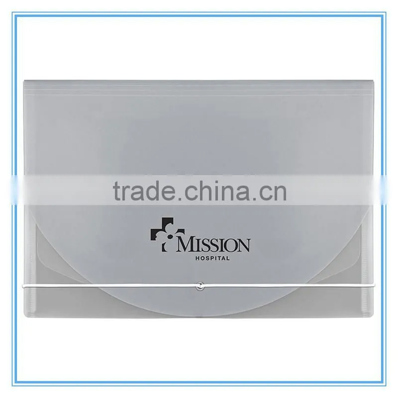 High quality customized plastic file folder with string