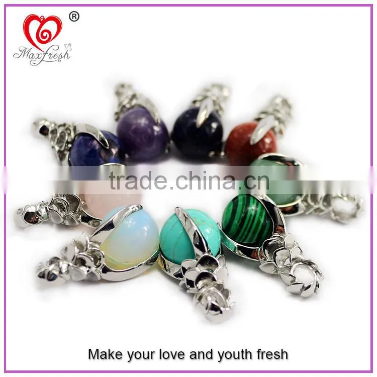 New Fashion Wholesale Druzy Quartz Tiger Eye Agate Amethyst Opal Gemstone Pendant Beads Mixed Gemstone Pendant 2015