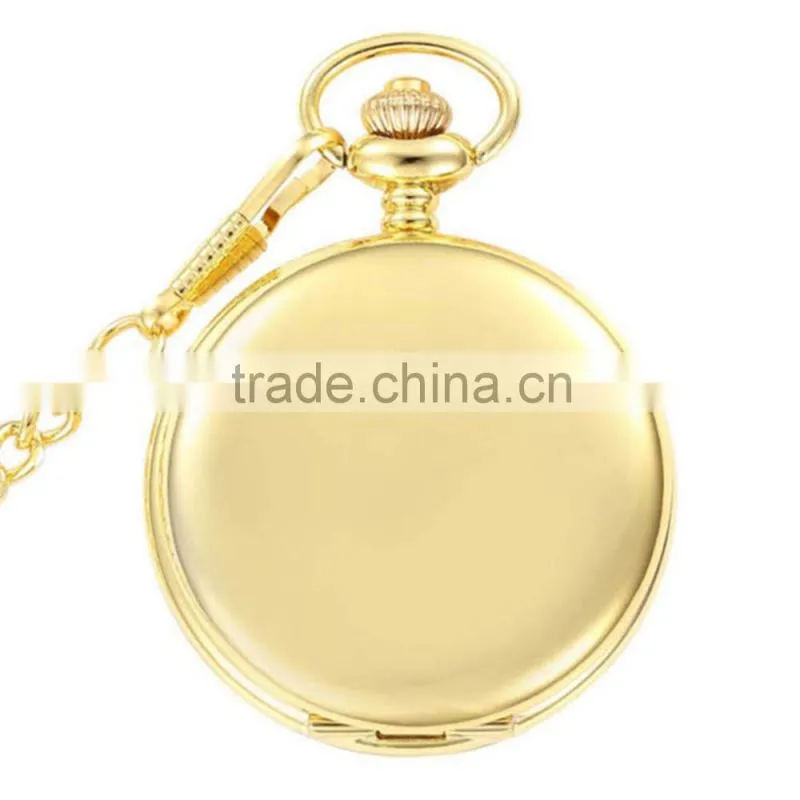 Empty pocket watch quartz gold japan movement pocket watch