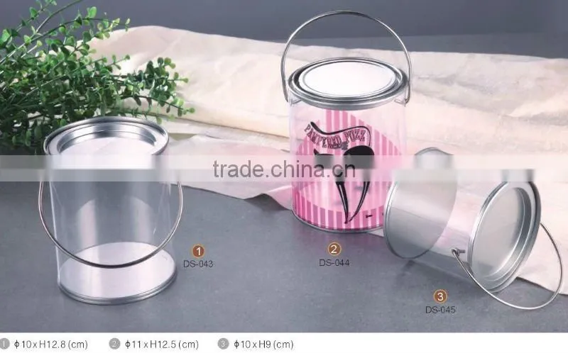 round tin pvc gift boxes with handle