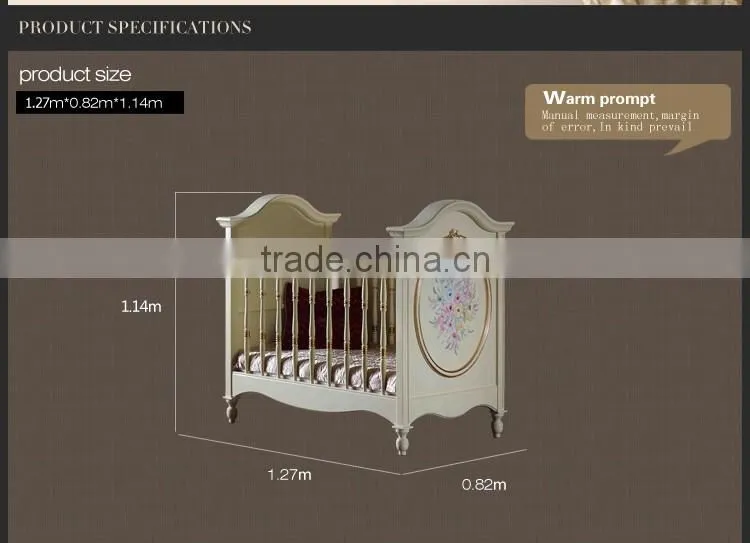 Italian classic design furniture French furniture baby bed green wooden baby bad