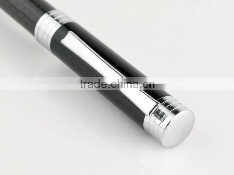 business luxury logo engraved by engraver machin carton fibre pen with plating parts for electronic promotion TC-CF005