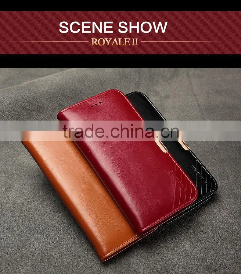 Real cow leather Magnetic flip wallet case for HTC ONE M9
