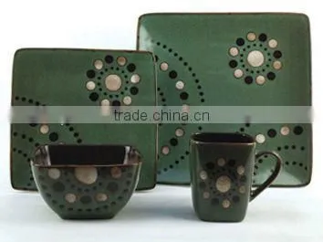 ceramic square 16pcs dinner set