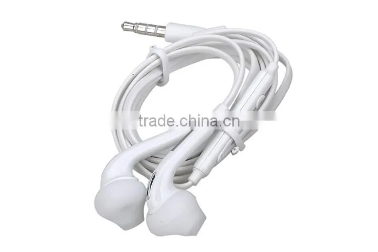 Free sample voice control in-ear Stereo white earphone For samsung S6