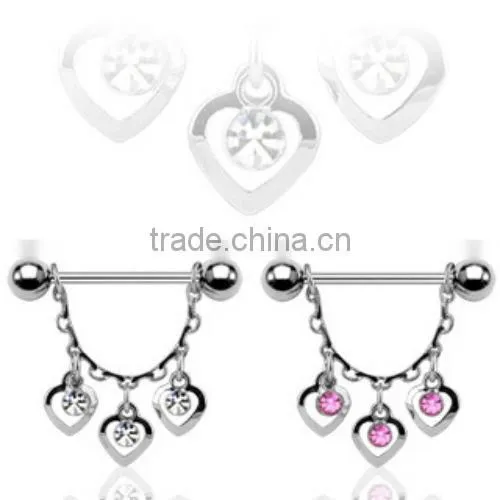 Heart Shaped Nipple Ring Stainless Steel Nipple Piercing