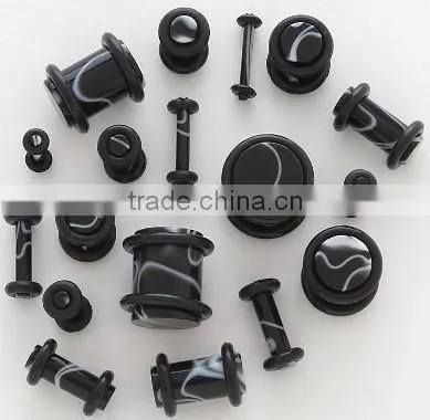 Fake UV Acrylic Ear Taper with O-rings
