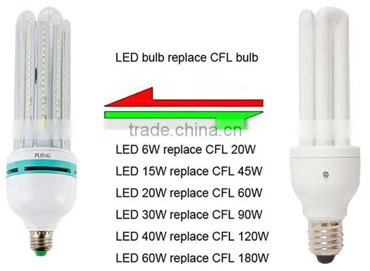 High efficient led lamp cfl glass tube 3u cfl bulb