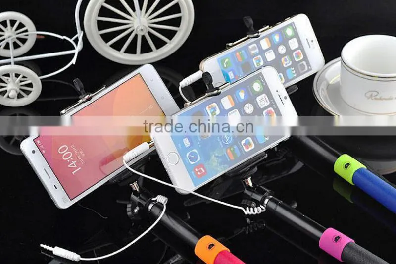 Handheld Audio Cable Take Pole Selfile Stick, Wired Monopod Selfie Stick