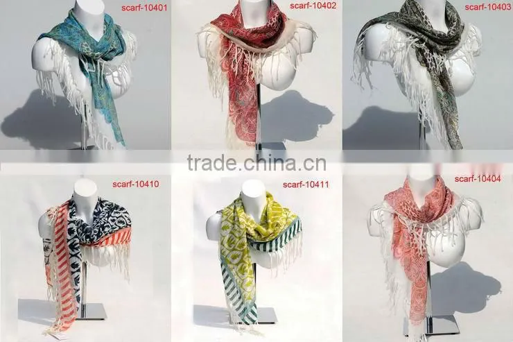 wide solid color cotton scarf