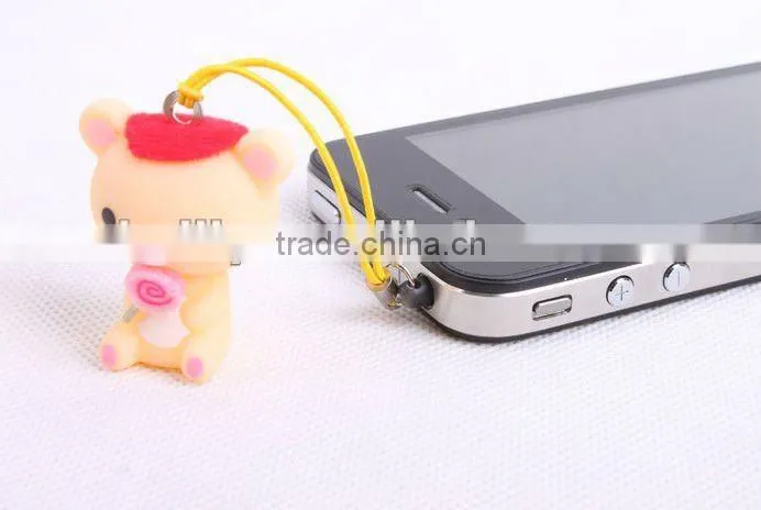 Top quality original eco-friendly cartoon Custom silicone mobile ornament