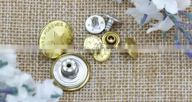 8mm brass metal rivet fashion style single cap jean stud for denim