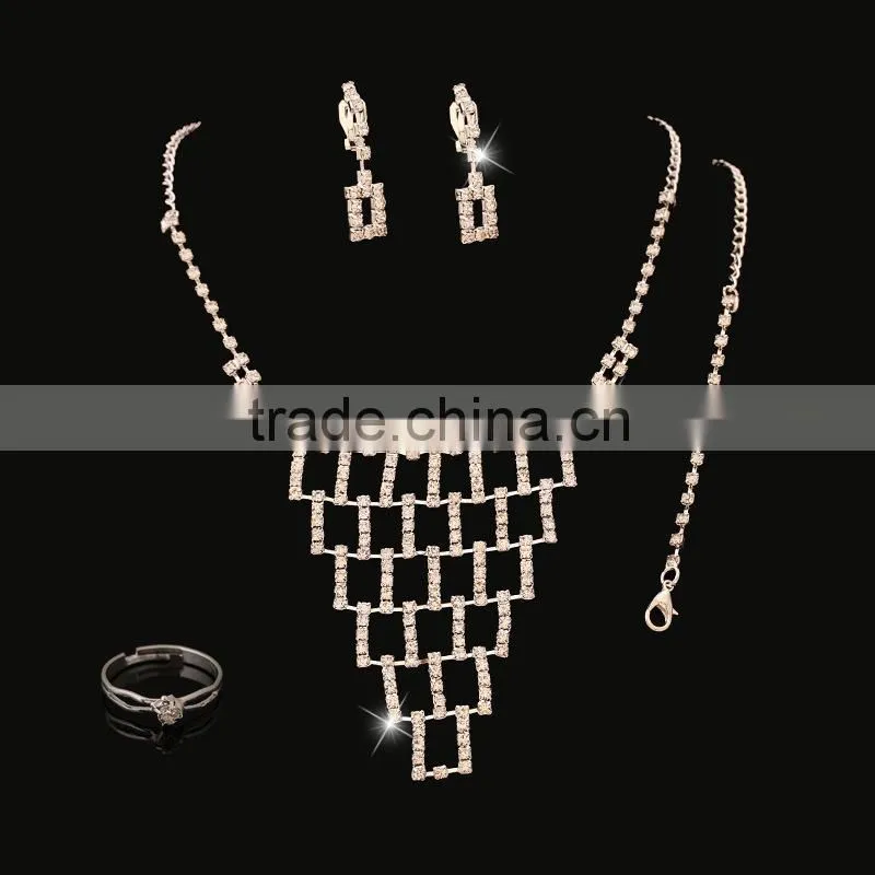 2016 trendy design shining luxury bridal jewelry wedding jewelry set