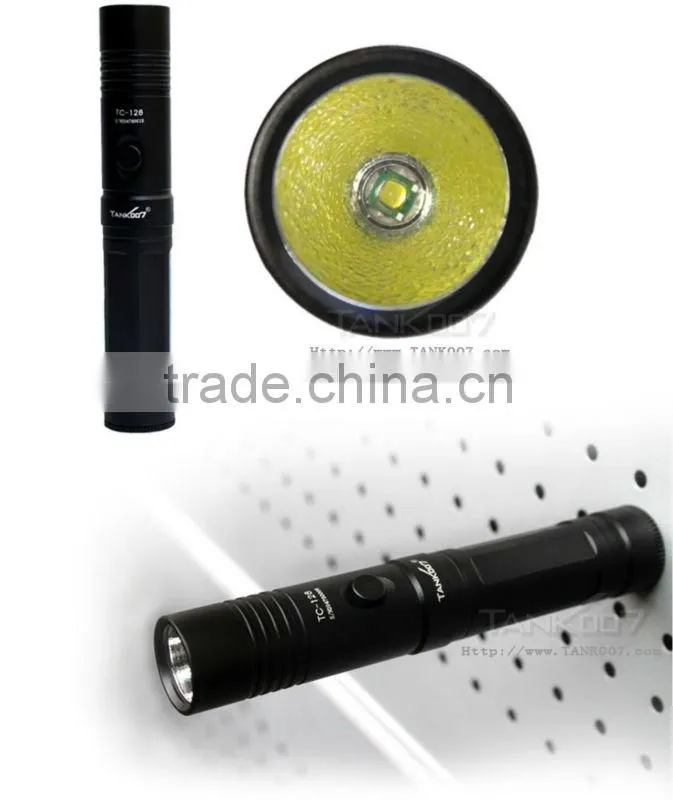 high power cree led aluminum flashlight long distance rechargeable torch TC128