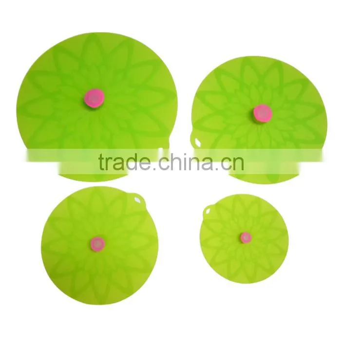 silicone pot cover lid Bowl Lids, Set of 4 Reusable Suction Seal Covers for Bowls, Pots, Cups. Food Safe silicone pot cover lid