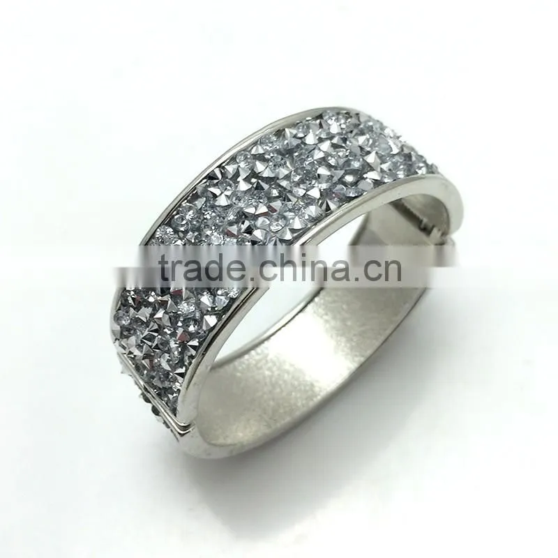 fashion elegant shiny crystal beads bead bangle/ girls crystal alloy bangles