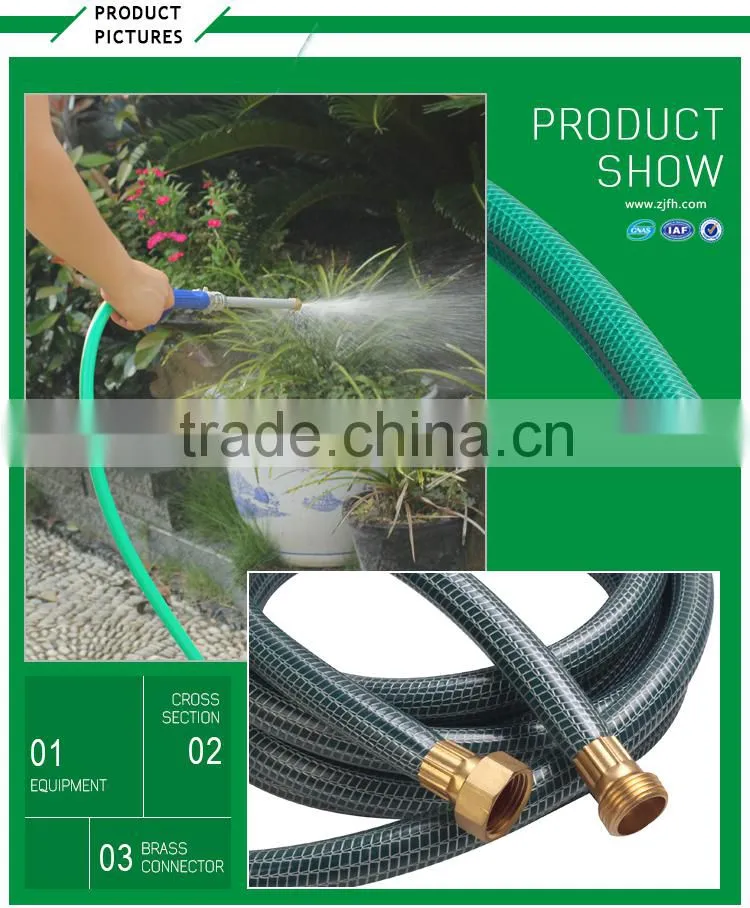 3 ply kink resistant 20 metre reinforced PVC garden hose 1/2" diameter with spray gun