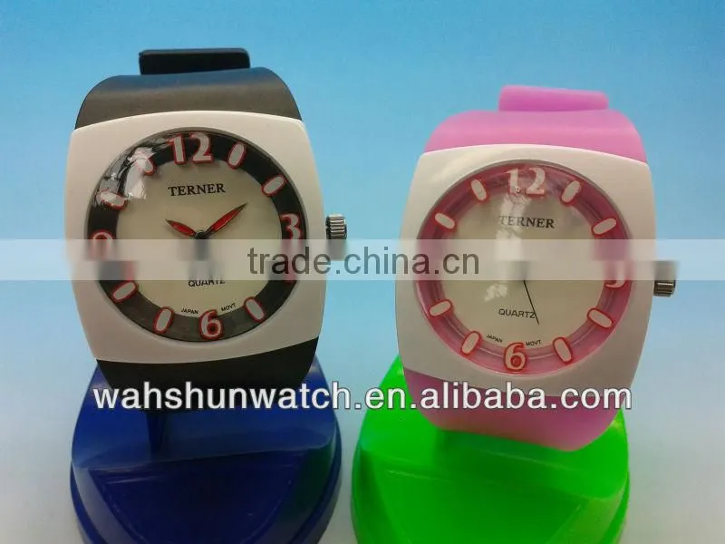 2013 trend design analog digital chronograph lady's silicone wristwatch