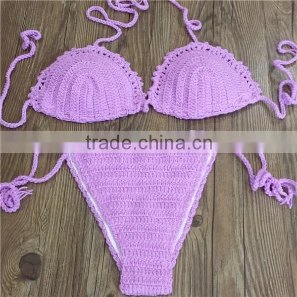 Crochet cream swimwear