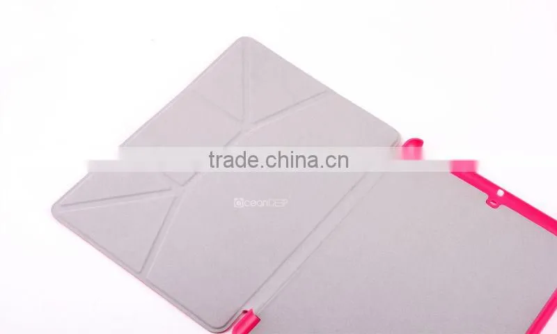 Oceandeep stand ftunction laptop leather custom case for ipad air smart cover case for ipad air accessories