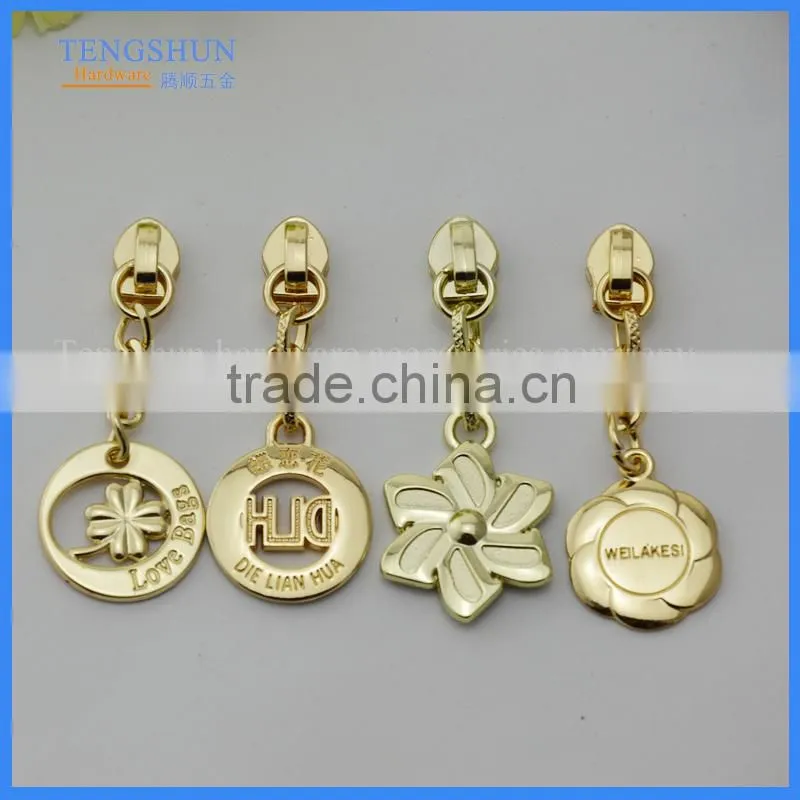 Zinc alloy decorative accessories for purse the metle zipper puller for handbag wholesale