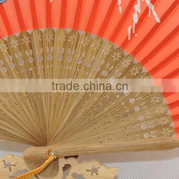 New style high quality silk bamboo fan