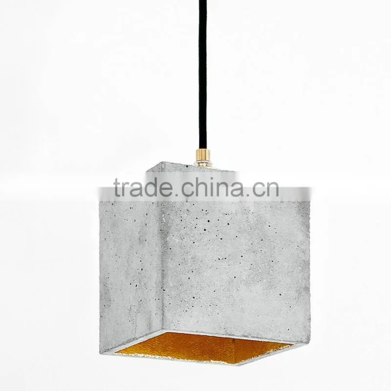 10.7-10 carefully casted square drop hand crafted concrete light pendant lamp every single lamp is truly unique