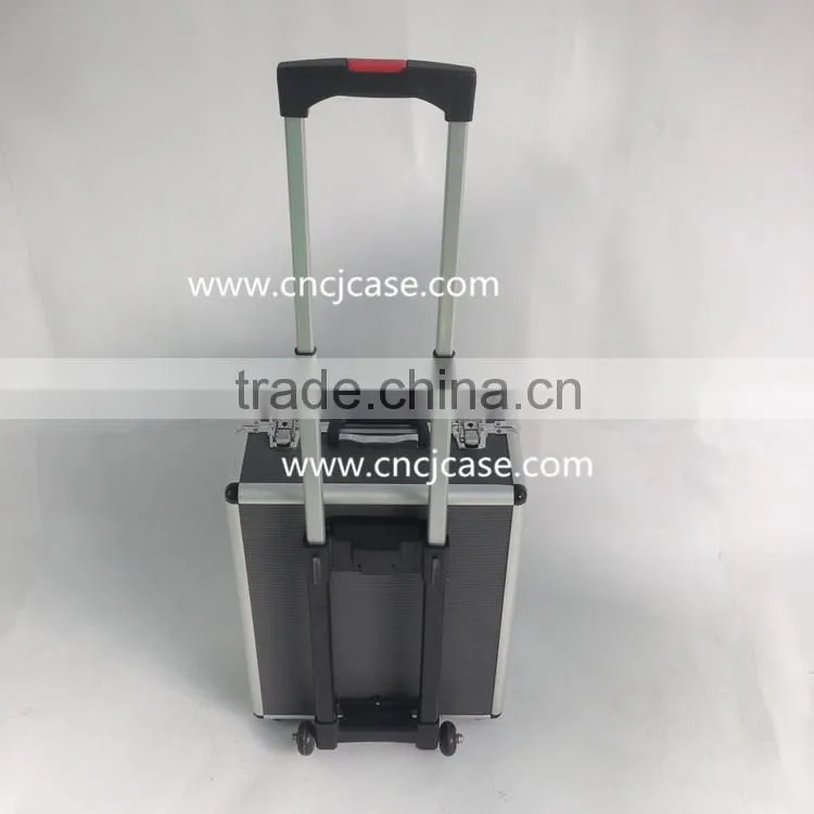 Gray ABS aluminum trolley case with line Fabric with 6 years production experience
