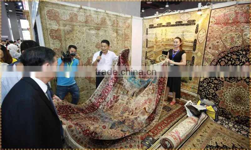 wool & silk carpet guangzhou factory handmade art woo l& silk carpet luxery palace carpet
