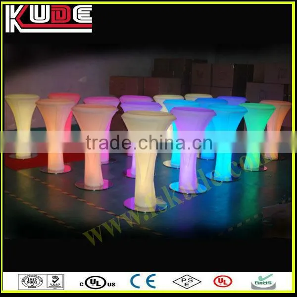 Colorful LED illuminated plastic bar furniture led glow bar table/led high bar table