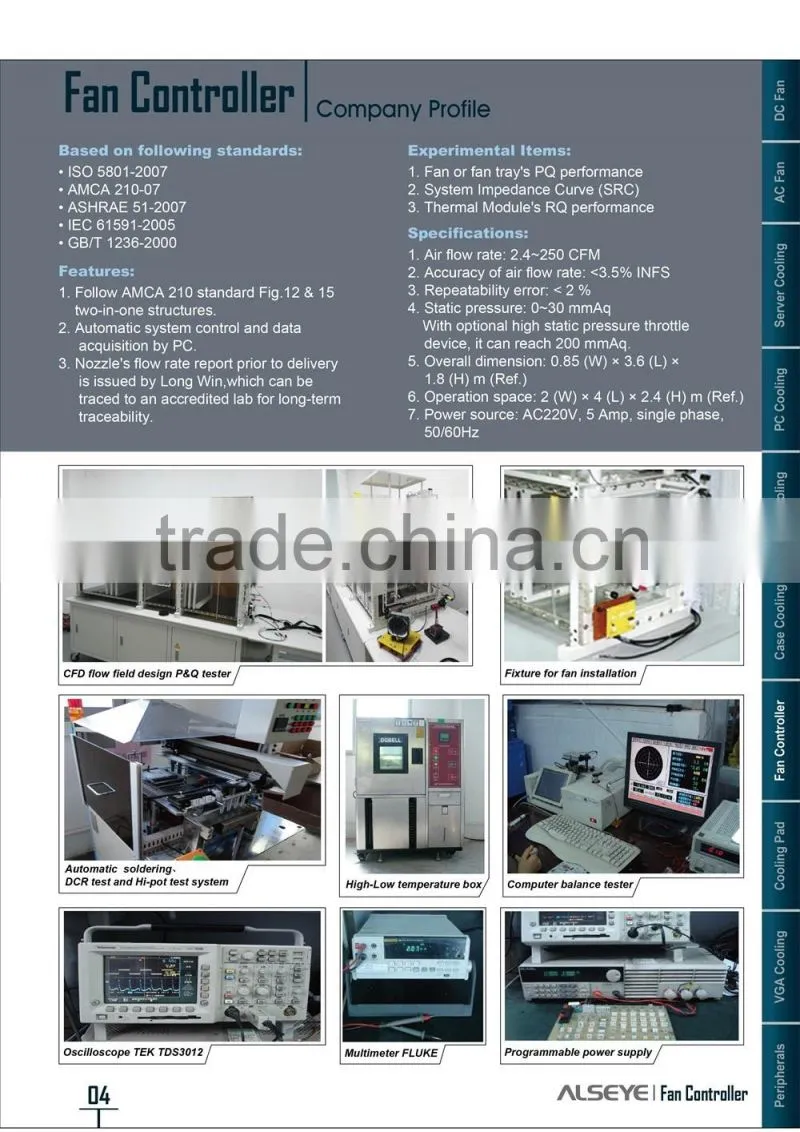Alseye DA0104 manufacture cpu fan speed 3pin/4pin fan controller software