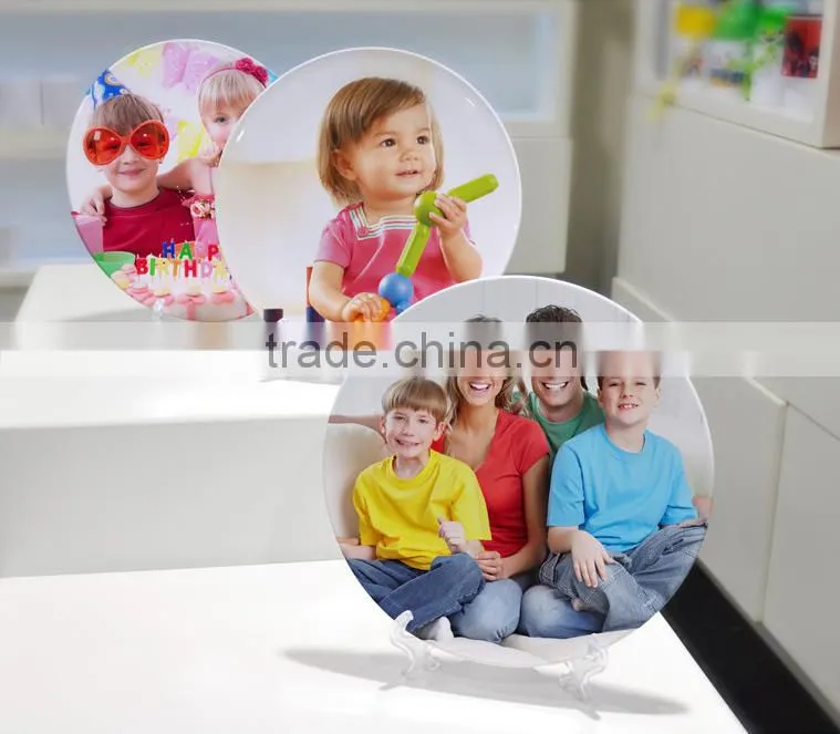 8 Inch Polymer White Plate / Polymer plates/ Plastic plate for printing/ Plate for sublimation/ Good decorated plate