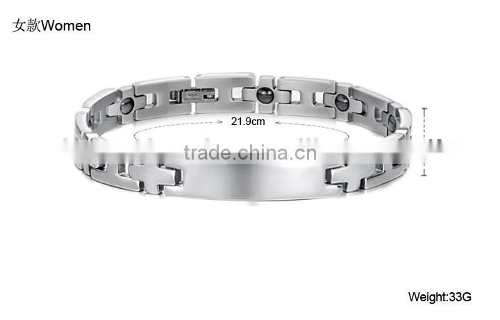 KSTONE Classic Style Men Women 316L Stainless Steel Fashion Magnetic Bracelet for Couple