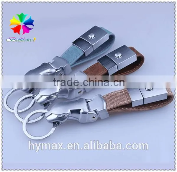 famous car logo double loop metal custom keychain for gift