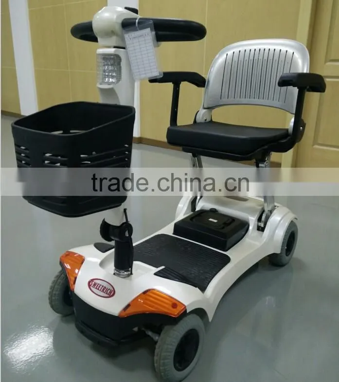 Folding mobility scooter for elderly use